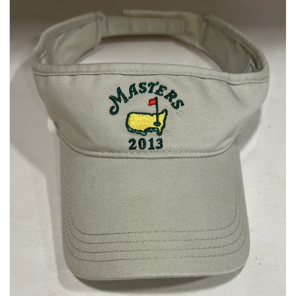 2013 Masters Golf Visor by American Needle Khaki OSFA Hook‎ & Loop Adjustable